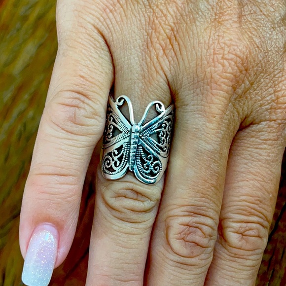 Butterfly ring in sterling silver